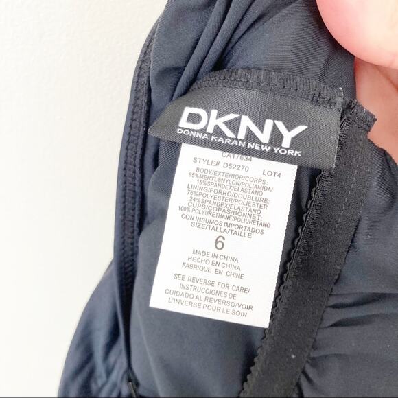 DKNY Black One Piece Bathing Suit Sz 6 - Picture 4 of 5